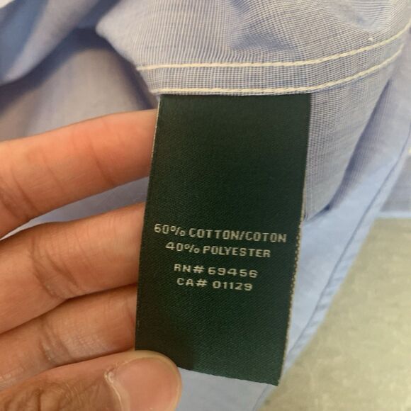 Lauren Ralph Lauren Blue Girls Button Down Dress Shirt Size 16 - Picture 3 of 6